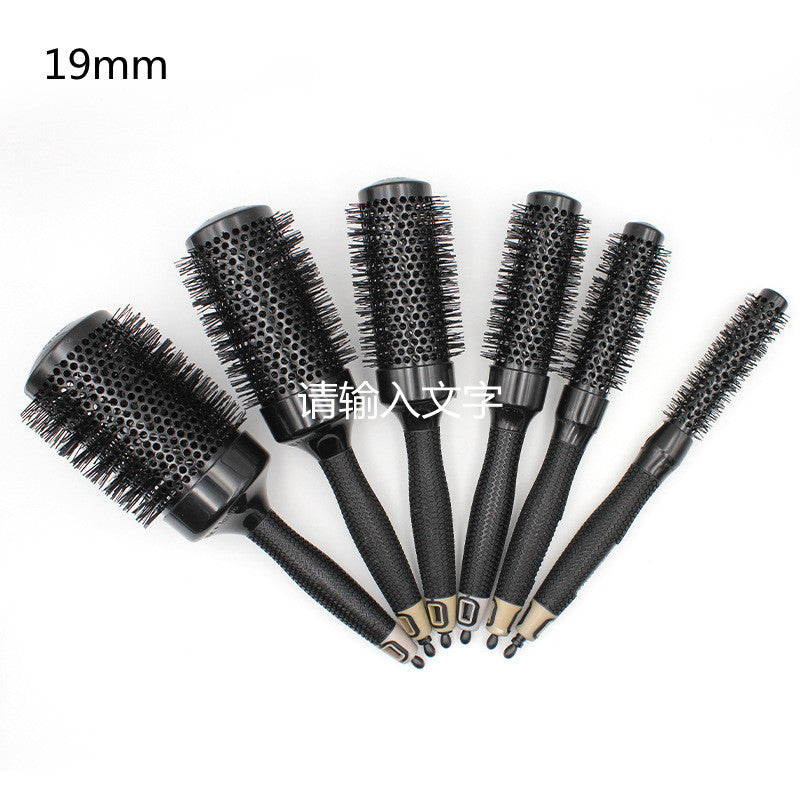 Pro Ceramic Round Brush – Black Aluminum Barrel Blowout Styling Comb for Volume & Smooth Finish