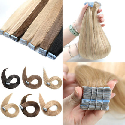 Double Pull Full Virgin 50g Seamless Invisible Skin-Weft Hair Extensions – Human Hair (Multiple Lengths)