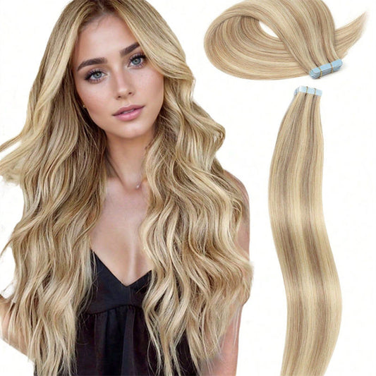 Double Pull Full Virgin 50g Seamless Invisible Skin-Weft Hair Extensions – Human Hair (Multiple Lengths)