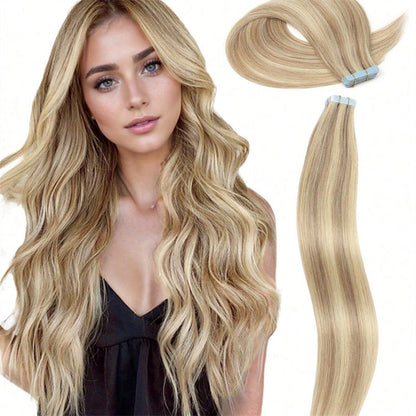 Double Pull Full Virgin 50g Seamless Invisible Skin-Weft Hair Extensions – Human Hair (Multiple Lengths)
