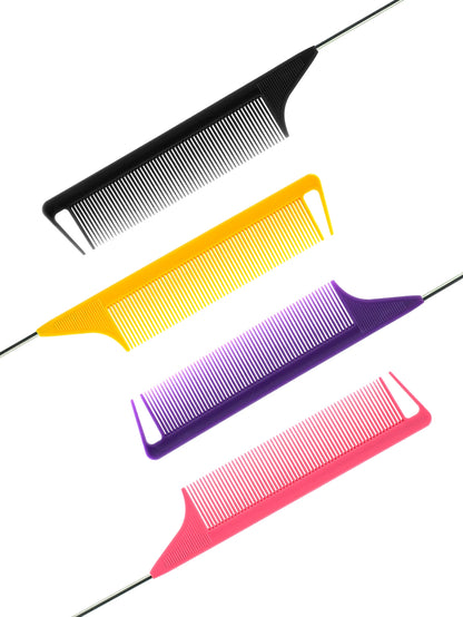 Pro Pointed Tail Salon Hairdressing Hair Styling Anti-static Comb Hair Brush Steel Needle Pin Rat Tail Combs Barber Accessories