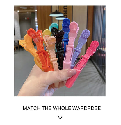 6/8-Piece Colorful Alligator Hair Clips Set — Professional Salon Sectioning and Styling Clamps for Hairdressers & Barbers