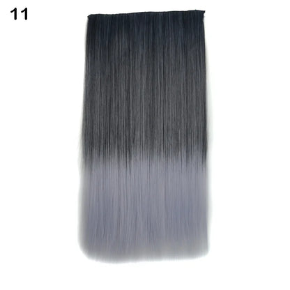 Jeedou Synthetic Clip In Hair Extension Ombre Color One Piece With 5 Clips Halloween Cosplay Hairpieces