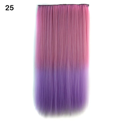 Jeedou Synthetic Clip In Hair Extension Ombre Color One Piece With 5 Clips Halloween Cosplay Hairpieces