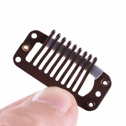 12 pcs 32 mm 9-Tooth Hair Extension Clips with Silicone Cushion – Professional Metal Wig & Extension Clips for Stylists