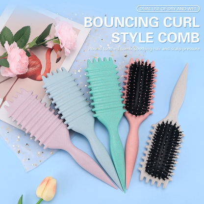Curl Define Styling Brush – Boar Bristle Detangling & Curl Defining Brush for Natural, Curly, or Textured Hair