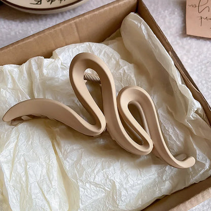 Solid Color Acrylic Frosted Wave Hair Claws for Women Simple Versatile