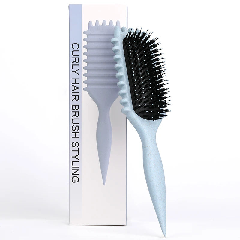 Curl Define Styling Brush – Boar Bristle Detangling & Curl Defining Brush for Natural, Curly, or Textured Hair