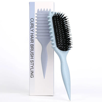 Curl Define Styling Brush – Boar Bristle Detangling & Curl Defining Brush for Natural, Curly, or Textured Hair