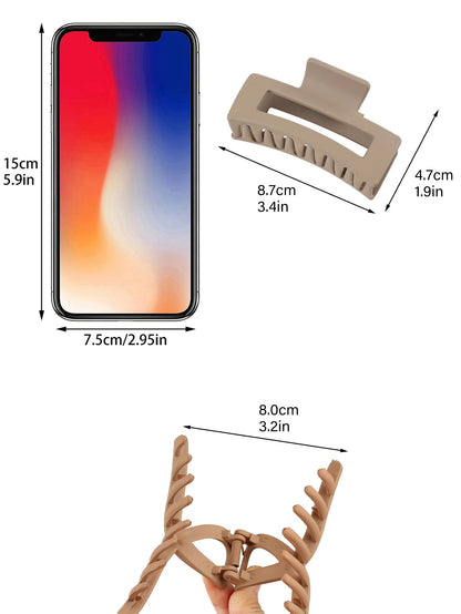 5 Pcs Mixed Colors And Shapes Big Hair Claw Clips