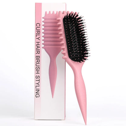 Curl Define Styling Brush – Boar Bristle Detangling & Curl Defining Brush for Natural, Curly, or Textured Hair