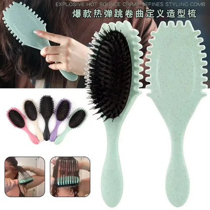 Salon Styling Curly Hair Brush – Detangling, Curl Defining & Blowout Paddle Brush for Wet/Dry Hair | Anti-Static Scalp Massage Brush | Multiple Colors Available