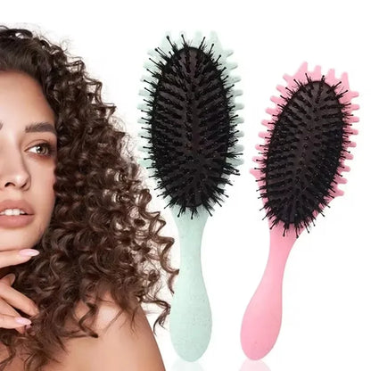 Salon Styling Curly Hair Brush – Detangling, Curl Defining & Blowout Paddle Brush for Wet/Dry Hair | Anti-Static Scalp Massage Brush | Multiple Colors Available