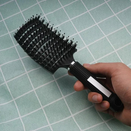Hair Brush Exfoliating Hair Brush Bristle Women’s Wet Curly Hair Comb Salon Hair Styling Tool, Special for Real Hair Wigs