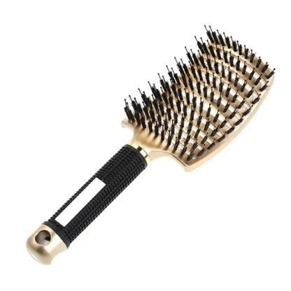 Hair Brush Exfoliating Hair Brush Bristle Women’s Wet Curly Hair Comb Salon Hair Styling Tool, Special for Real Hair Wigs