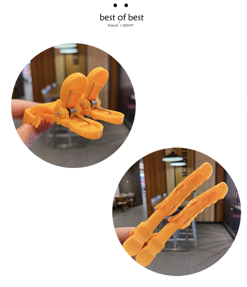 6/8-Piece Colorful Alligator Hair Clips Set — Professional Salon Sectioning and Styling Clamps for Hairdressers & Barbers