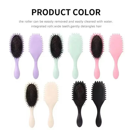 Salon Styling Curly Hair Brush – Detangling, Curl Defining & Blowout Paddle Brush for Wet/Dry Hair | Anti-Static Scalp Massage Brush | Multiple Colors Available