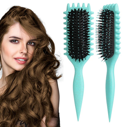 Curl Define Styling Brush – Boar Bristle Detangling & Curl Defining Brush for Natural, Curly, or Textured Hair