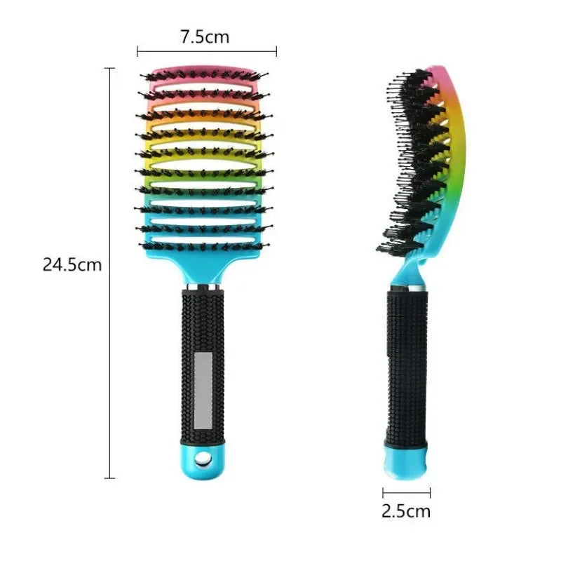 Hair Brush Exfoliating Hair Brush Bristle Women’s Wet Curly Hair Comb Salon Hair Styling Tool, Special for Real Hair Wigs