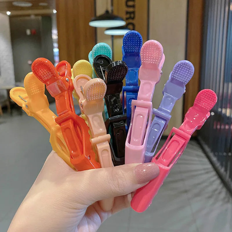 6/8-Piece Colorful Alligator Hair Clips Set — Professional Salon Sectioning and Styling Clamps for Hairdressers & Barbers