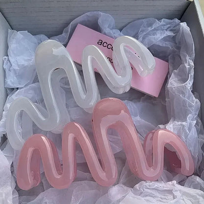 New Colorful Jelly Wave Hair Claw Hairpin Women Girls Fashion Design