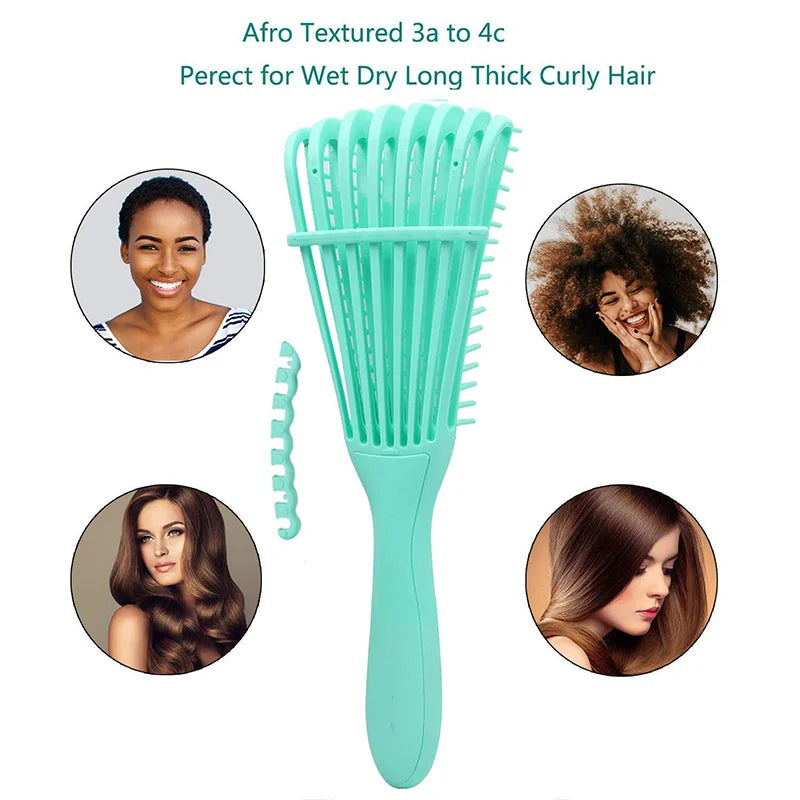 Octopus Detangling Brush for Curly, Thick, or Natural Hair — Flexible Scalp Massage Brush for Women & Men