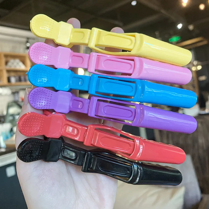 6/8-Piece Colorful Alligator Hair Clips Set — Professional Salon Sectioning and Styling Clamps for Hairdressers & Barbers