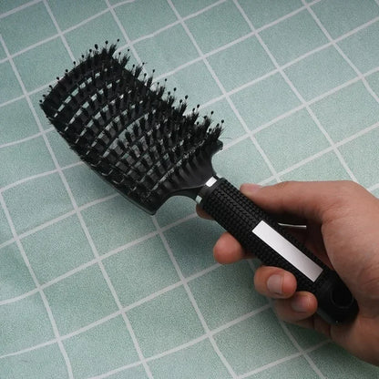 Hair Brush Exfoliating Hair Brush Bristle Women’s Wet Curly Hair Comb Salon Hair Styling Tool, Special for Real Hair Wigs