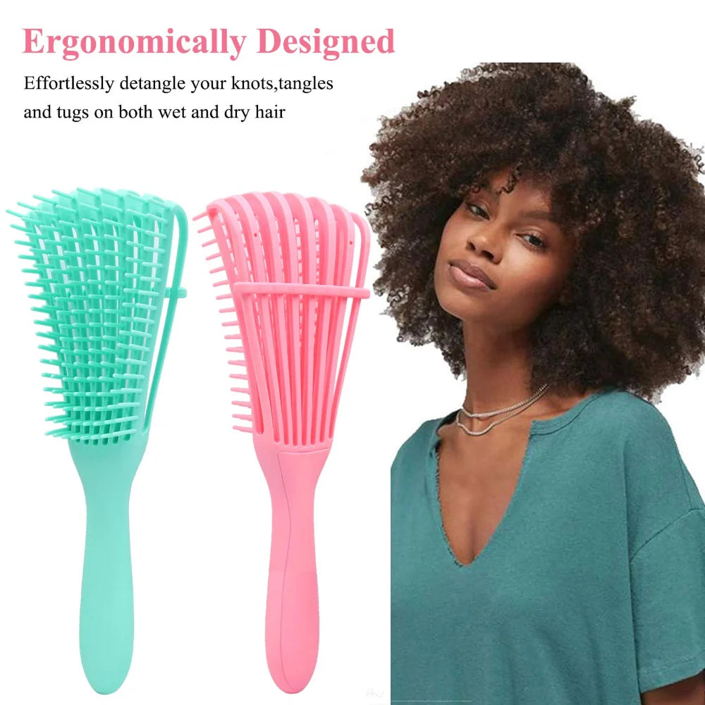 Octopus Detangling Brush for Curly, Thick, or Natural Hair — Flexible Scalp Massage Brush for Women & Men