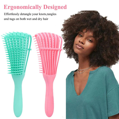 Octopus Detangling Brush for Curly, Thick, or Natural Hair — Flexible Scalp Massage Brush for Women & Men