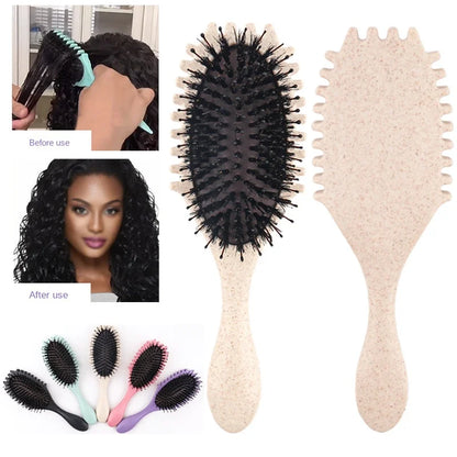 Salon Styling Curly Hair Brush – Detangling, Curl Defining & Blowout Paddle Brush for Wet/Dry Hair | Anti-Static Scalp Massage Brush | Multiple Colors Available