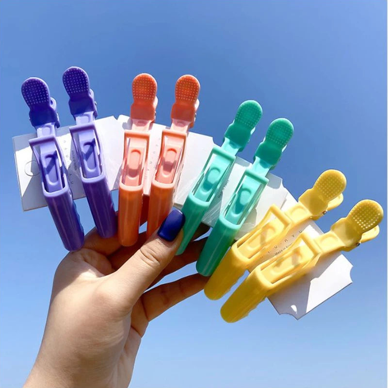 6/8-Piece Colorful Alligator Hair Clips Set — Professional Salon Sectioning and Styling Clamps for Hairdressers & Barbers