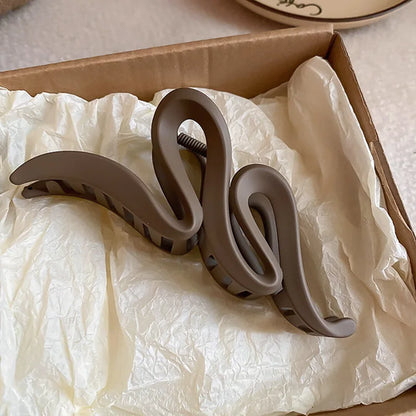 Solid Color Acrylic Frosted Wave Hair Claws for Women Simple Versatile