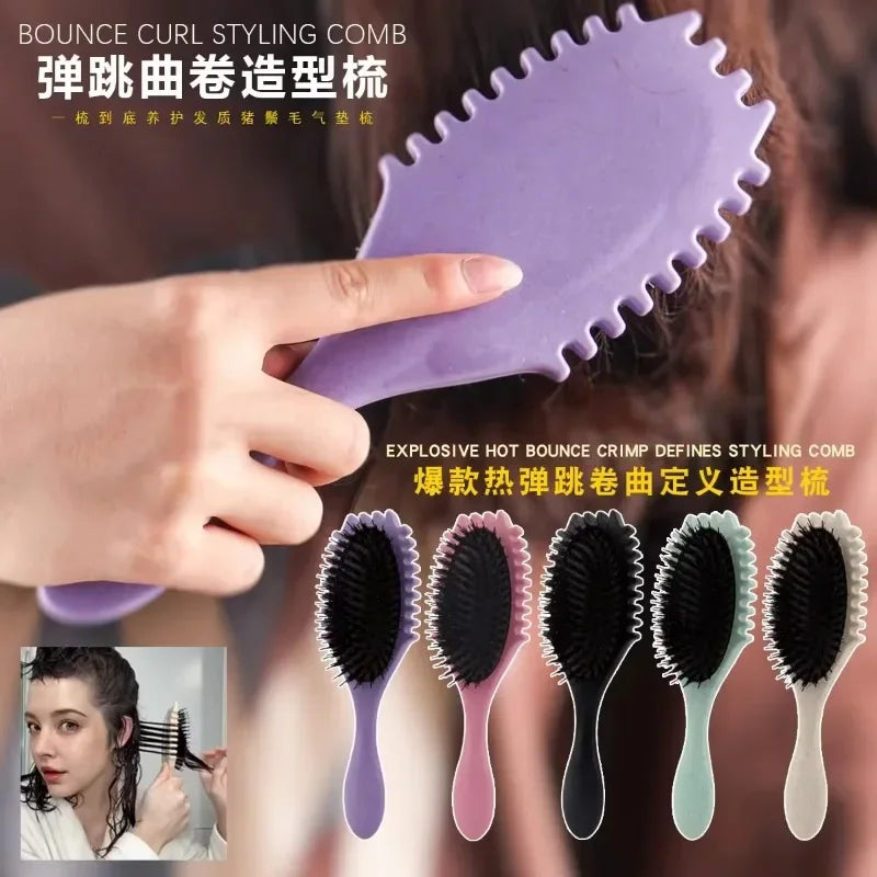 Salon Styling Curly Hair Brush – Detangling, Curl Defining & Blowout Paddle Brush for Wet/Dry Hair | Anti-Static Scalp Massage Brush | Multiple Colors Available