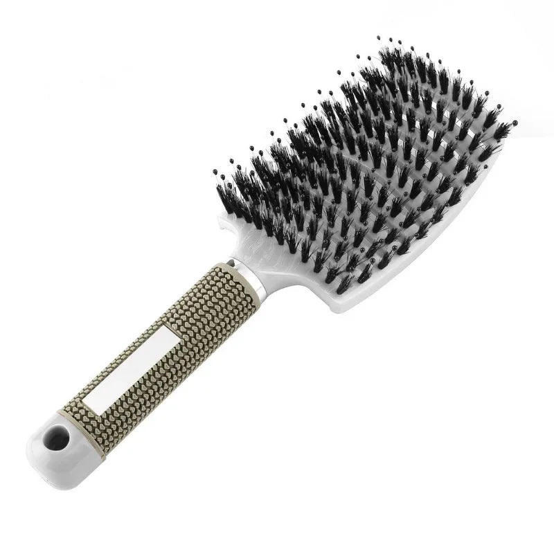 Hair Brush Exfoliating Hair Brush Bristle Women’s Wet Curly Hair Comb Salon Hair Styling Tool, Special for Real Hair Wigs