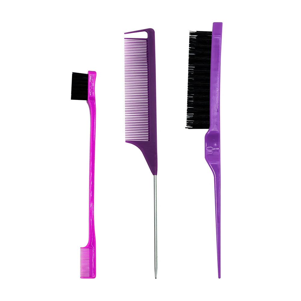 Pro Pointed Tail Salon Hairdressing Hair Styling Anti-static Comb Hair Brush Steel Needle Pin Rat Tail Combs Barber Accessories