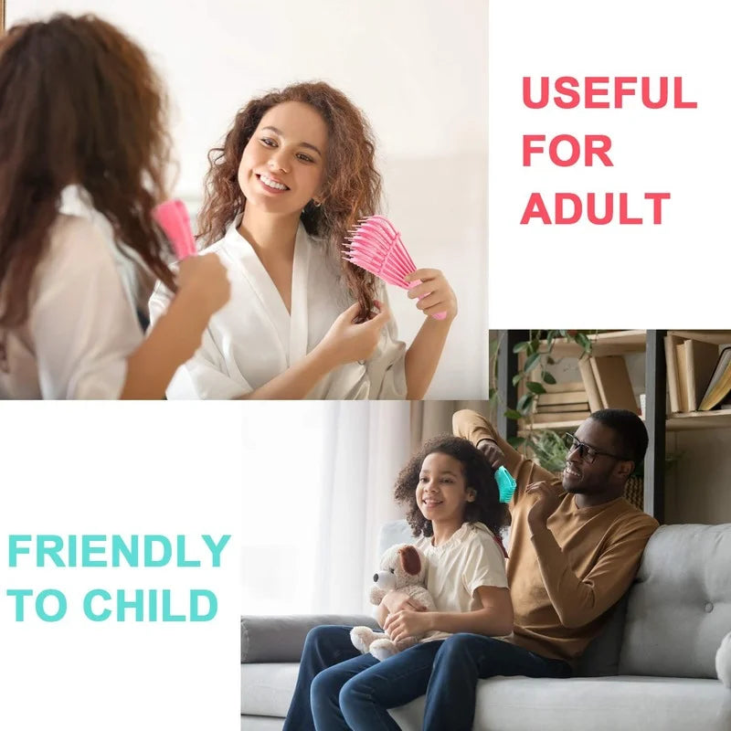 Octopus Detangling Brush for Curly, Thick, or Natural Hair — Flexible Scalp Massage Brush for Women & Men