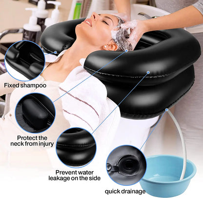 Inflatable Shampoo Basin - Portable Shampoo Bowl, Hair Washing Basin