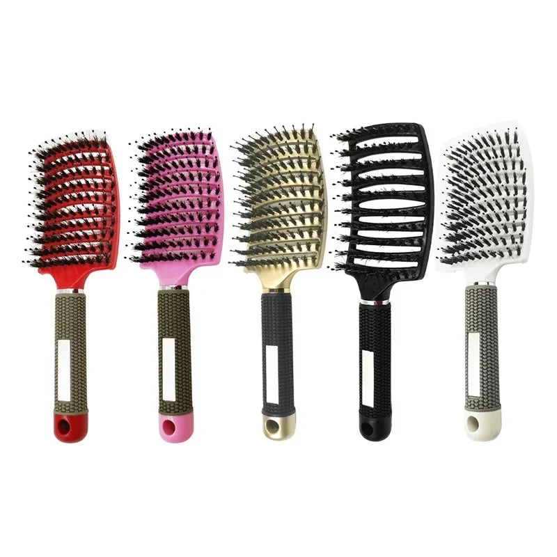 Hair Brush Exfoliating Hair Brush Bristle Women’s Wet Curly Hair Comb Salon Hair Styling Tool, Special for Real Hair Wigs