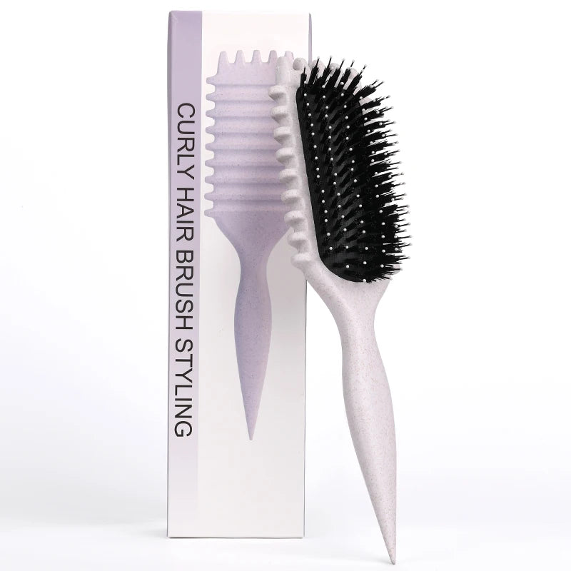 Curl Define Styling Brush – Boar Bristle Detangling & Curl Defining Brush for Natural, Curly, or Textured Hair